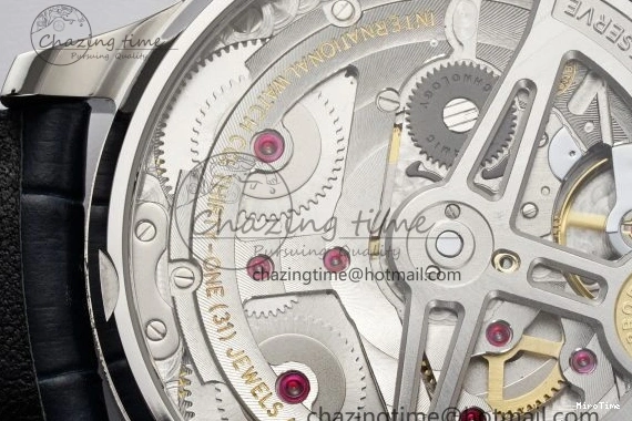 MIROTIME 0413 ZeroBulk Portuguese Real PR IW500715 SS AZF 1:1 Best Edition White Blue Dial on Blue Leather Strap A 7034